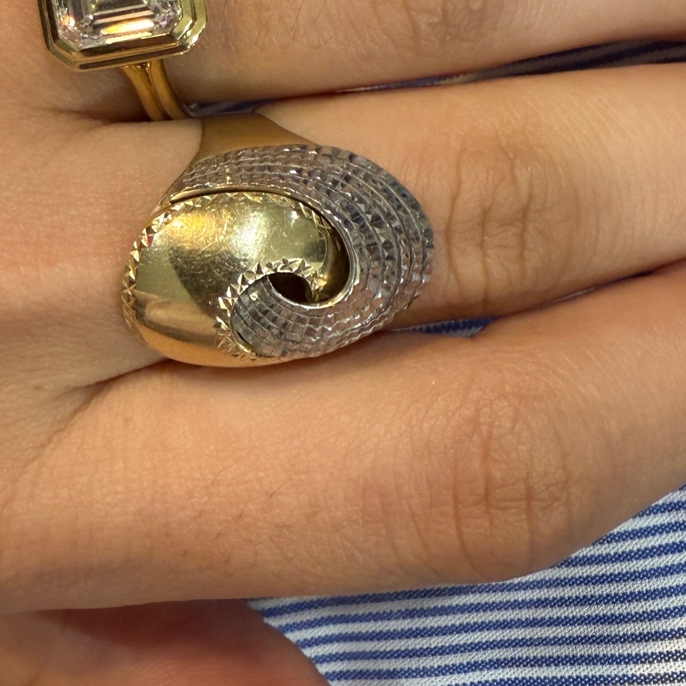 Sold- 10k Yellow and white gold twisted design ring